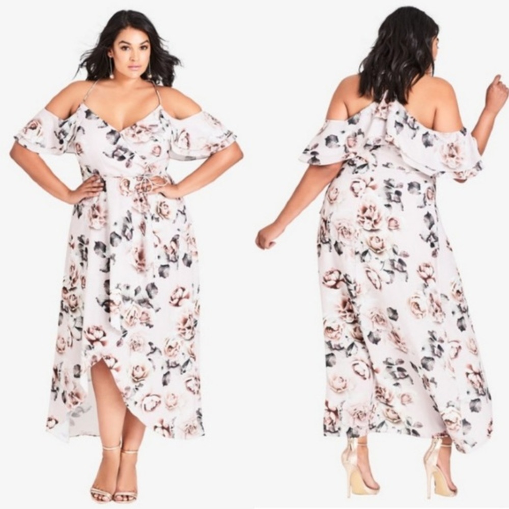 City Chic Champagne Rose Maxi Dress